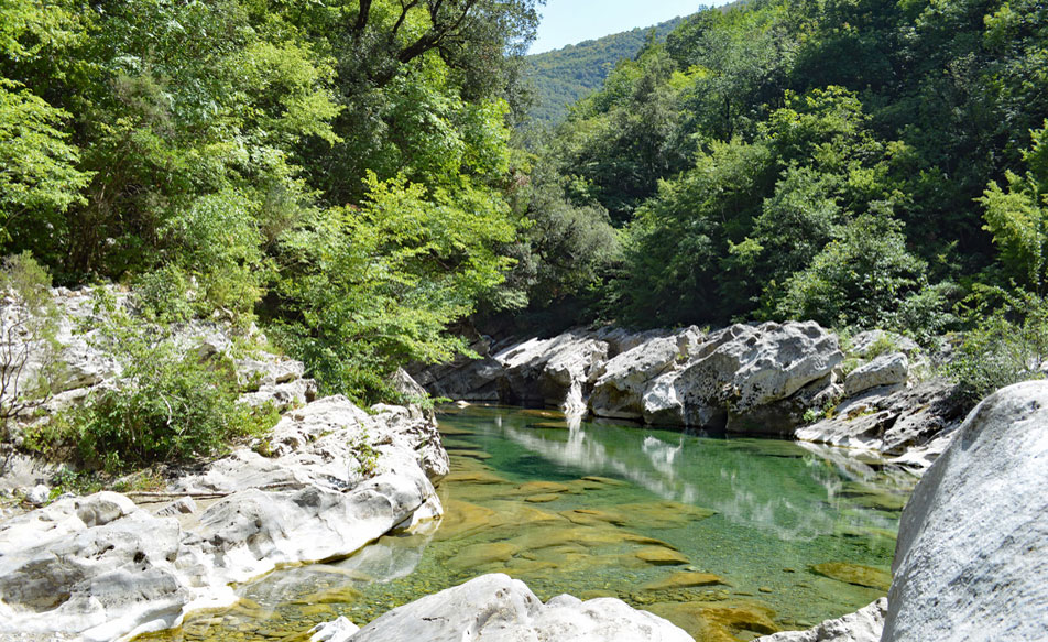 Der Calore Fluss im Cilento Nationalpark