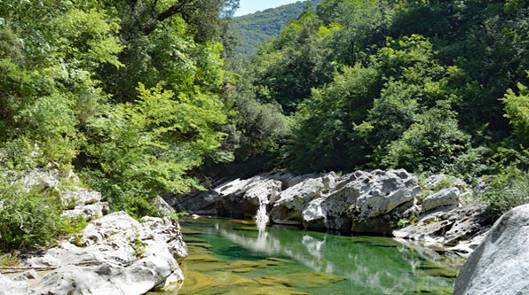 Wanderung am Calore Fluss im Cilento
