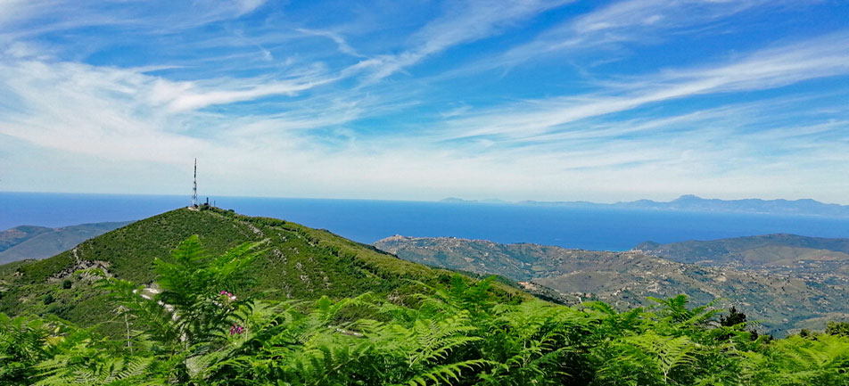 Panaramablick vom Monte Stella auf das Meer