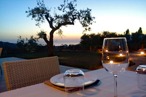 Aussicht von der Terrasse aufs Meer