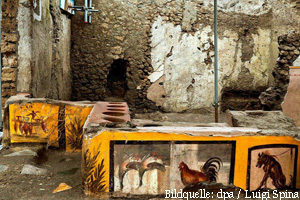 Neue Ausgrabungen in Pompei, ein Schnellimbiss
