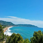 Blick vom Monte Tresino auf die Bucht von Castellabate und die Licosa-Halbinsel